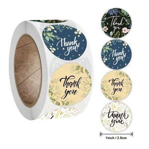 500 Thank You Colorful Stickers